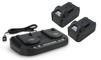 Snow + Sun Joe 24 Volt Bundle (2) 5.0-Ah Batts and Dual Quick Charger (Open Box)