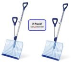 2 PACK - Snow Joe Shovelution SJ-SHLV02 | Strain-Reducing Shatter-Resistant Polycarbonate Snow Shovel | W/ Spring Assisted Handle | 18-inch (Open Box)