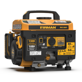 Restored Firman P01001 Gas Portable Generator | 1300/1050 Watt | 80cc Engine | Recoil Start |  9–10 Hour Run Time | Generator Only (Refurbished)