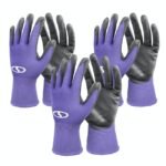 Restored Sun Joe GGNP-S3-PRP Reusable Nitrile-Palm Gloves | Tactile | Washable | One Size Fits Most | Set of 3 (Purple) (Refurbished)