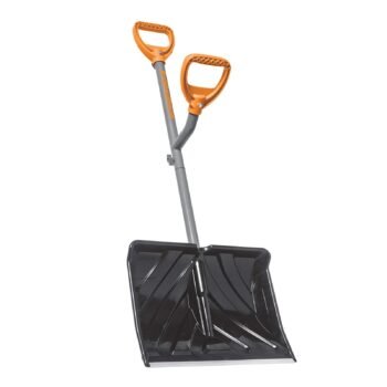 Ergie Shovel ERG-SNSH18 Steel Shaft Impact Resistant Snow Shovel, 18-Inch Shovel, 48-Inch Shaft, Push/Scoop Combination Blade (Open Box)