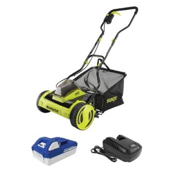 Restored Sun Joe 24V-CRLM15 | 15in 24V iON+ Cordless Push Reel Mower Kit | W/ Battery + Charger (Refurbished)
